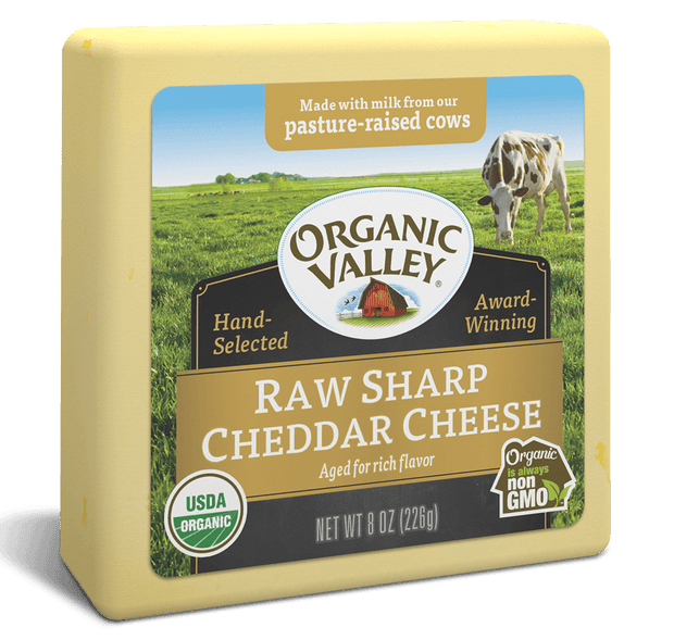 Organic Valley Raw Sharp Cheddar - 8oz block